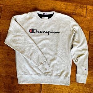Champion Light Gray Crewneck Men's Sweater